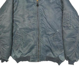 BARESI AIR FORCE Mens Blue Bomber Jacket XL Nylon Zip Pocketed Military Flight