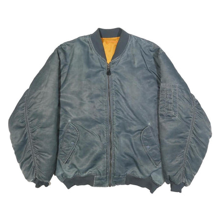 BARESI AIR FORCE Mens Blue Bomber Jacket XL Nylon Zip Pocketed Military Flight