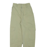PULL & BEAR Womens Cotton Blend Beige Relaxed Cargo Trousers W22 L24