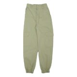 PULL & BEAR Womens Cotton Blend Beige Relaxed Cargo Trousers W22 L24