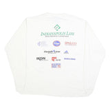 LOCO ATHLETIC Mens White Winners Graphic T-Shirt L Long Sleeve Crew Neck