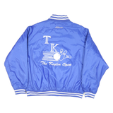 HOLLOWAY Mens Blue Button Jacket 2XL Polyester Blend Track Bowling Retro