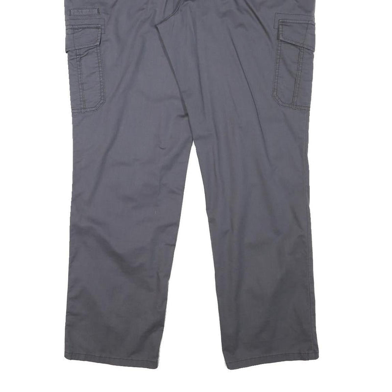 WALBUSCH Mens Slim Grey Cargo Trousers W42 L31 Zip Closure Comfortable