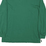 NAUTICA Mens Green & White Long Sleeve Plain L Cotton Blend Rugby Style Polo