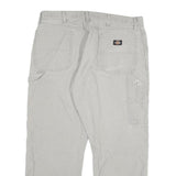 DICKIES Mens Cotton Blend Relaxed Beige Trousers W36 L30 Workwear Utility