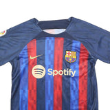 NIKE Mens Blue Red Barcelona Football Shirt S Short Sleeve Crew Neck Lewandowski