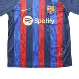 NIKE Mens Blue Red Barcelona Football Shirt S Short Sleeve Crew Neck Lewandowski