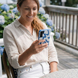 Electric Blue Blue Crush Samsung Galaxy S25 Case - Lifestyle photo showing phone case in use