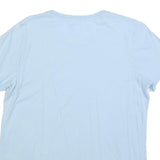 CHAMPION Womens Light Blue Cotton Blend Classic T-Shirt L Short Sleeve Crew Neck