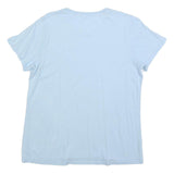 CHAMPION Womens Light Blue Cotton Blend Classic T-Shirt L Short Sleeve Crew Neck