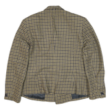 JONES NEW YORK Womens Brown & Black Wool Double Breasted Jacket UK 10 Check