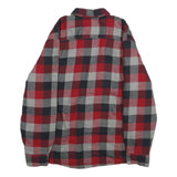 WRANGLER Mens Red & Grey Check Button Jacket XL Cotton Blend Casual Shirt Jacket