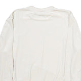 NIKE Womens White Cotton Blend Crew Neck UK 12 Sweatshirt Pullover