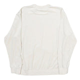 NIKE Womens White Cotton Blend Crew Neck UK 12 Sweatshirt Pullover