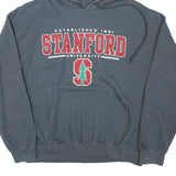 GILDAN Mens Grey Stanford University Pullover Hoodie L Cotton Blend Casual