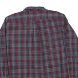 NAUTICA Mens Red & Grey Check Shirt L Classic Fit Cotton Blend Casual