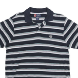 CHAPS Mens Blue White & Green Stripe Short Sleeve Polo Shirt M Classic Cotton