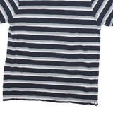 CHAPS Mens Blue White & Green Stripe Short Sleeve Polo Shirt M Classic Cotton