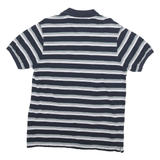 CHAPS Mens Blue White & Green Stripe Short Sleeve Polo Shirt M Classic Cotton