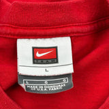Vintage Nike College Long Sleeve T-Shirt - Large Red Cotton
