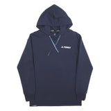 ADIDAS Womens Navy Blue Terrex Pullover Hoodie XS Lightweight Sportswear