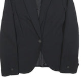 ZARA Womens Black Classic Jacket S Polyester Blend Button Plain Elegant