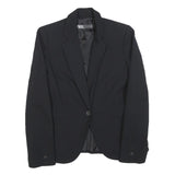 ZARA Womens Black Classic Jacket S Polyester Blend Button Plain Elegant