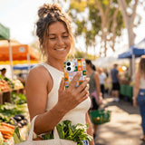 Honey Flower Tiles iPhone 15 Case - Lifestyle photo showing phone case in use