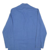 Mens Blue Cotton Blend Button Jacket M Casual Workwear Plain Classic Long Sleeve