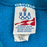 Age 14-16 90S Blank USA Olympics USA Olympic Brand Apparel Sweatshirt - Large Blue Cotton