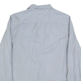TOMMY HILFIGER Mens Blue Plain Shirt M Cotton Blend Button Casual Stylish