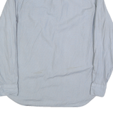 TOMMY HILFIGER Mens Blue Plain Shirt M Cotton Blend Button Casual Stylish