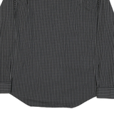 TOMMY HILFIGER Mens Black & Grey Check Shirt L Long Sleeve Button Cotton Blend