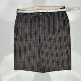 Dickies Checked Shorts - 37W 11L Gray Cotton