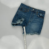 Levis Denim Shorts - 26W UK 6 Blue Denim