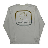 Carhartt Long Sleeve T-Shirt - Small Cream Cotton