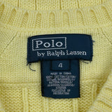 Age 4 V-Neck Polo By Ralph Lauren Sweater Vest - 2XS Yellow Cotton
