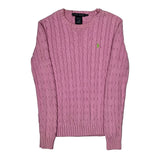 Ralph Lauren Cable Knit Sweater - Small Pink Cotton