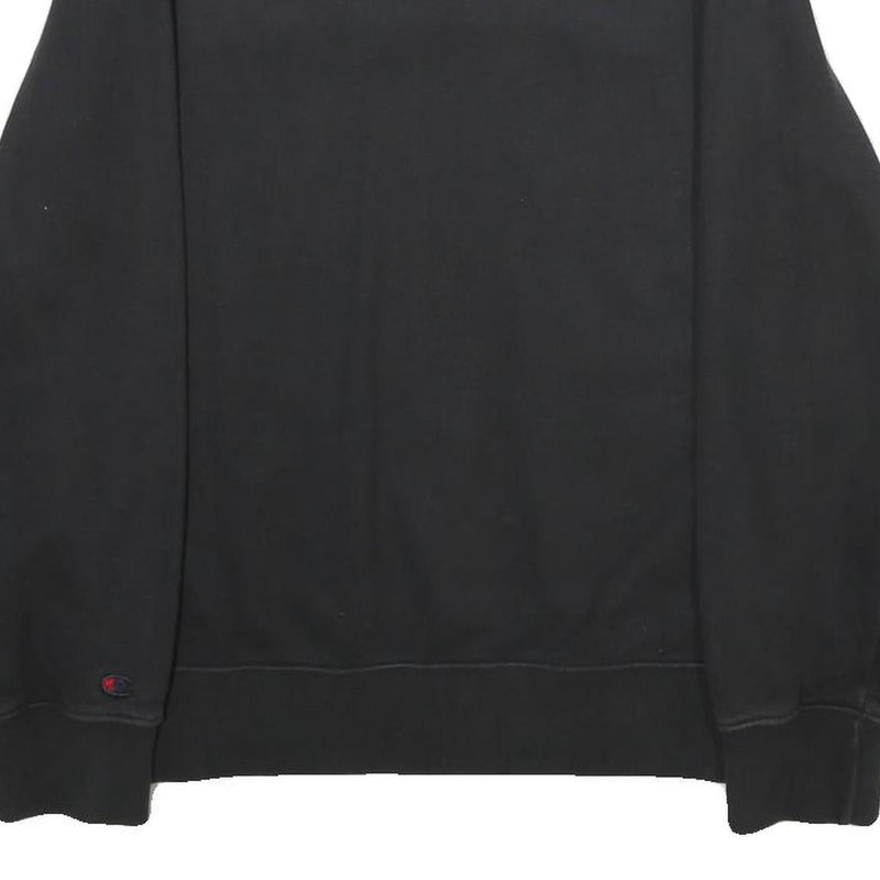 CHAMPION Mens Black Crew Neck M Cotton Logo Sweatshirt Casual Pullover