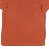 LEE Mens Rust Orange Henley T-Shirt L Cotton Blend Short Sleeve Crew Neck Casual
