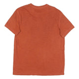 LEE Mens Rust Orange Henley T-Shirt L Cotton Blend Short Sleeve Crew Neck Casual