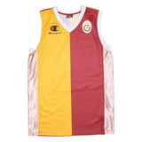 CHAMPION Mens Yellow & Maroon Galatasaray Sleeveless V-Neck Sports Jersey 4XL