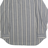 WRANGLER Mens Grey & Cream Striped Western Shirt XL Western Button Pocket