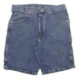 WRANGLER Mens Denim Blue Cargo Shorts XL W32 Workwear Cotton Blend