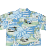 PARADISE STYLE Mens Blue & Green Hawaiian Shirt S Classic Cotton Blend Aloha