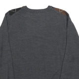 WILKE-RODRIGUEZ Mens Grey Brown Black Patterned V-Neck Basic Knit M Jumper