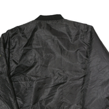 Mens Black Bomber Jacket XL Polyester Plain Zip Closure Classic Fit Casual