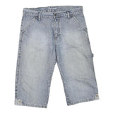 Womens Light Blue Denim Casual Shorts L W36 Cotton Blend Relaxed Fit