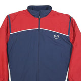 NIKE Mens Red & Blue Track Jacket M Polyester Zip Plain Sportswear Casual