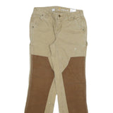 DICKIES Womens Cotton Blend Beige & Brown Regular Straight Trousers W27 L30